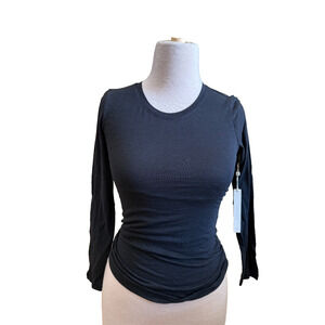 Caslon Women's Black Long Sleeve Crewneck T-Shirt XS New with Tags